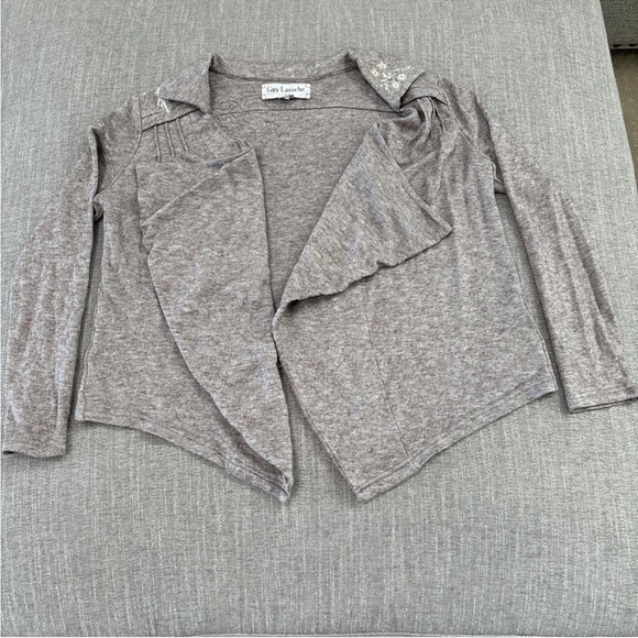 Guy Laroche Sweaters - Guy Laroche Gray Waterfall Cardigan Sweater